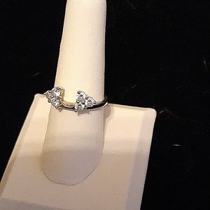 14k white gold cz ring guard-wrap so 8.25